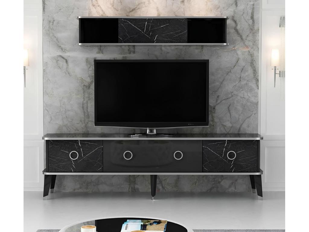 Black Marble TV Stand