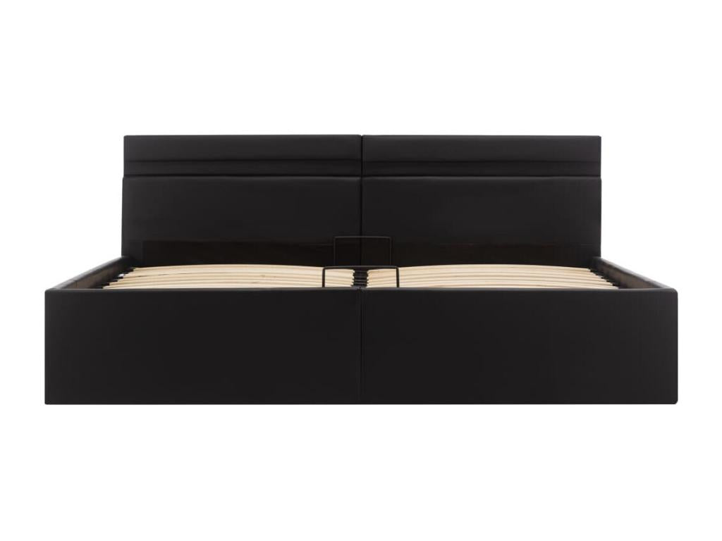 Black Faux Leather Bed, 180 x 200 cm
