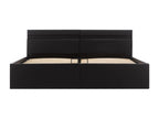 Black Faux Leather Bed, 180 x 200 cm