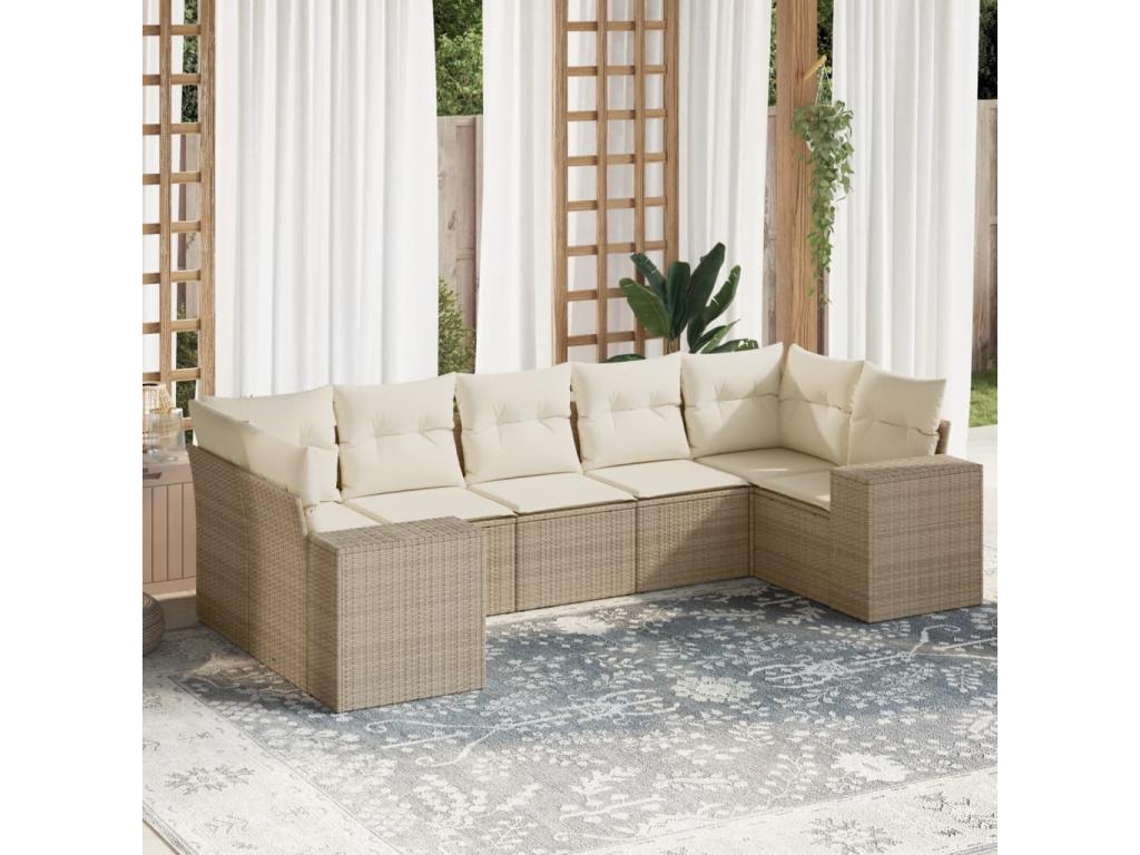 Beige Woven Resin Wicker Outdoor Furniture Set - dlz1766571469792