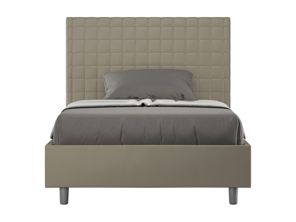 Brown Faux Leather Bed, 120 x 200 cm