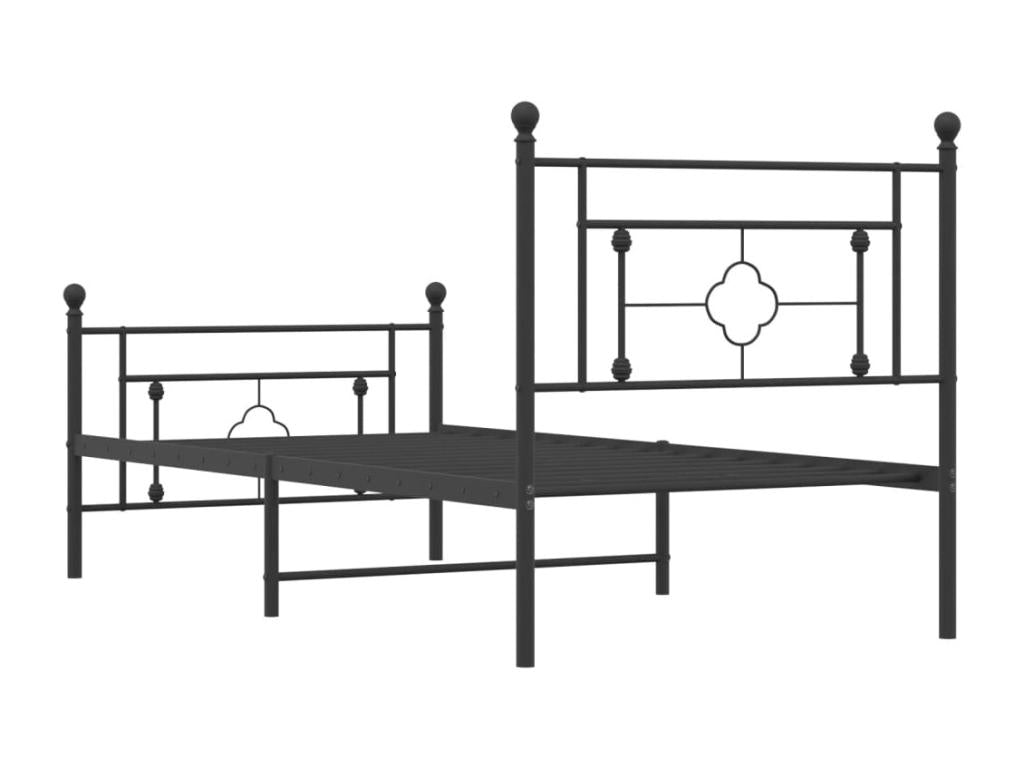 Black Metal Bed Frame, 90 x 190 cm