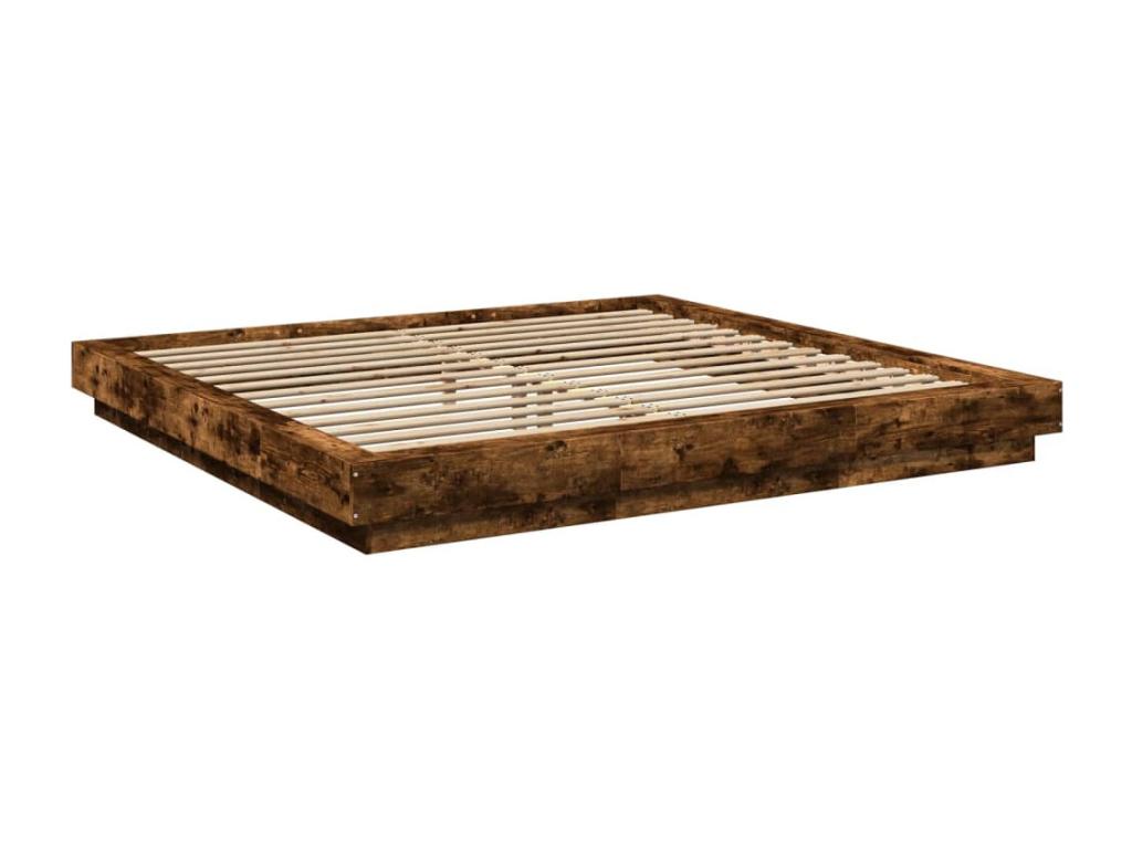Brown Engineered Wood Bed Frame, 200 x 200 cm