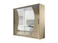 Brown Oak Wood Wardrobe, 215 x 180 x 58 cm