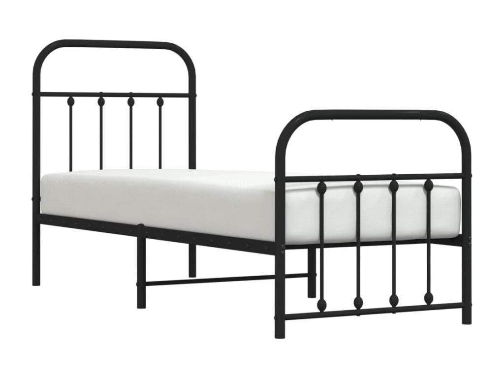 Black Metal Bed Frame, 75 x 190 cm