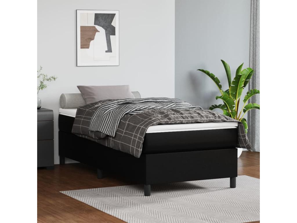 Black Faux Leather Mattress, 100 x 200 cm