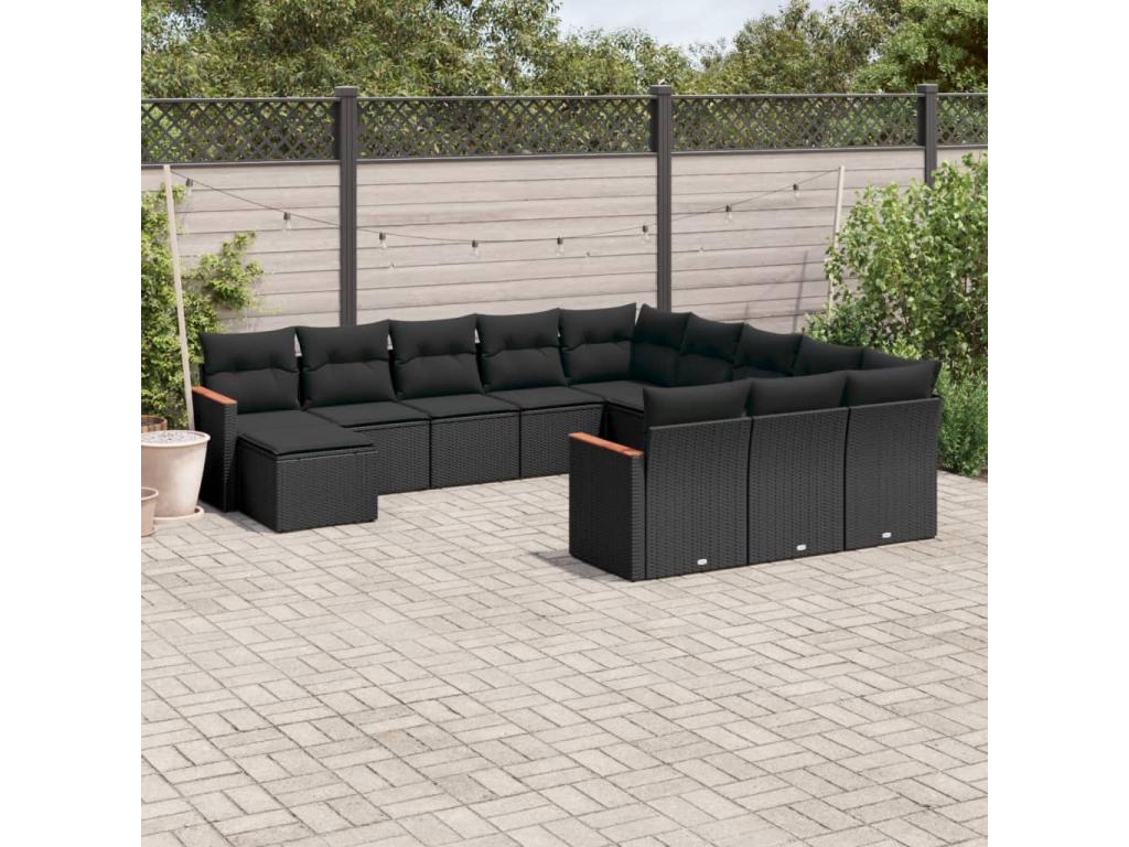 Black Woven Resin Wicker Outdoor Furniture Set - dlz1766571281099