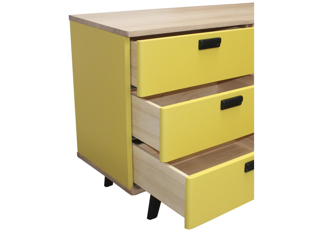 Yellow Oak Wood Sideboard