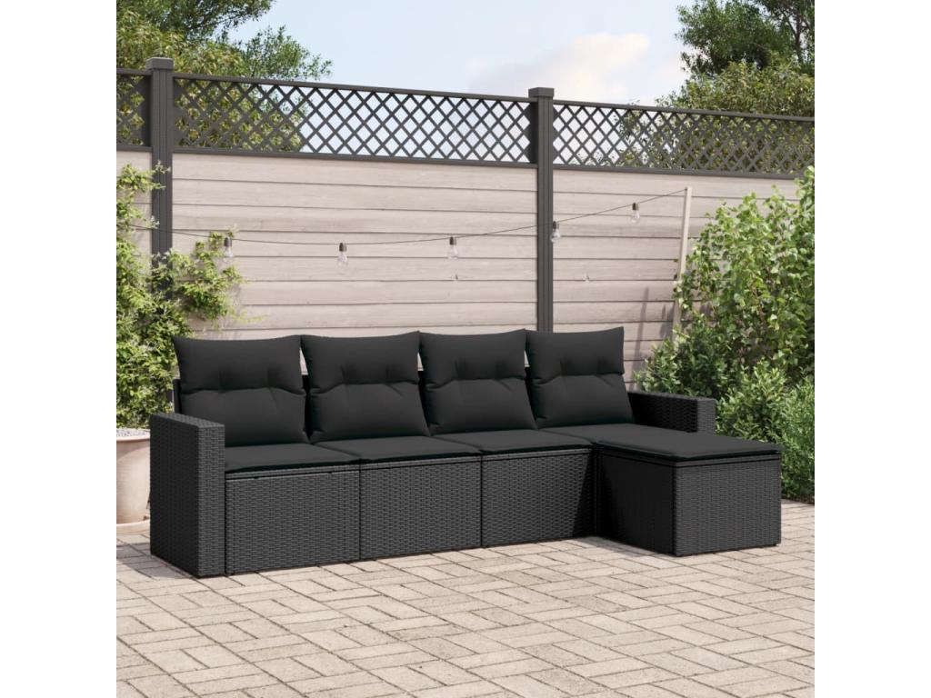 Black Woven Resin Wicker Outdoor Furniture Set - dlz1766571911045