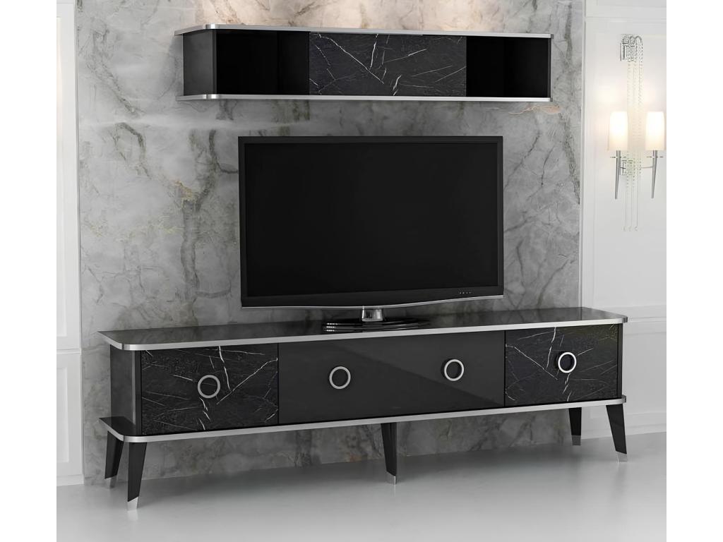 Black Marble TV Stand