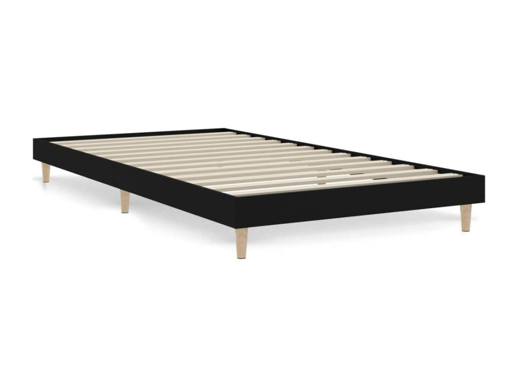 Black Engineered Wood Bed Frame, 100 x 200 cm