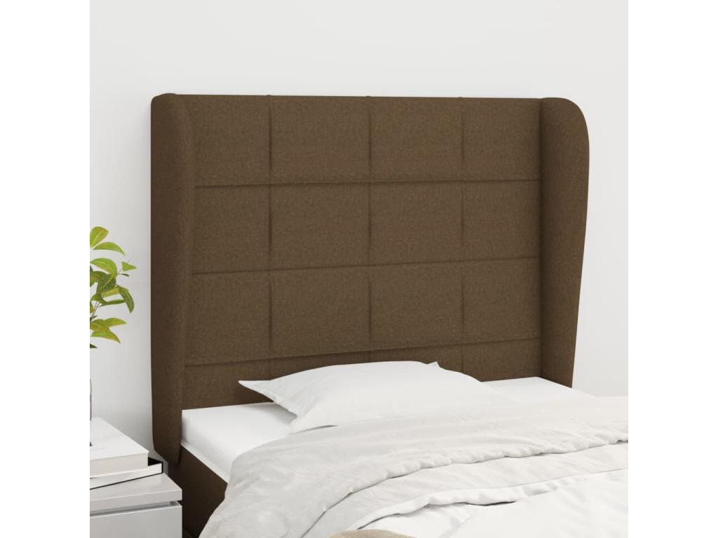 Brown Fabric Bed, 103 x 23 x 118 cm