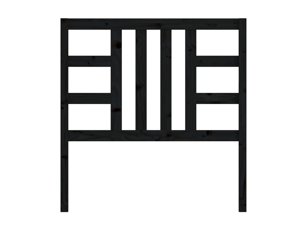 Black Solid Wood Bed, 106 x 4 x 100 cm