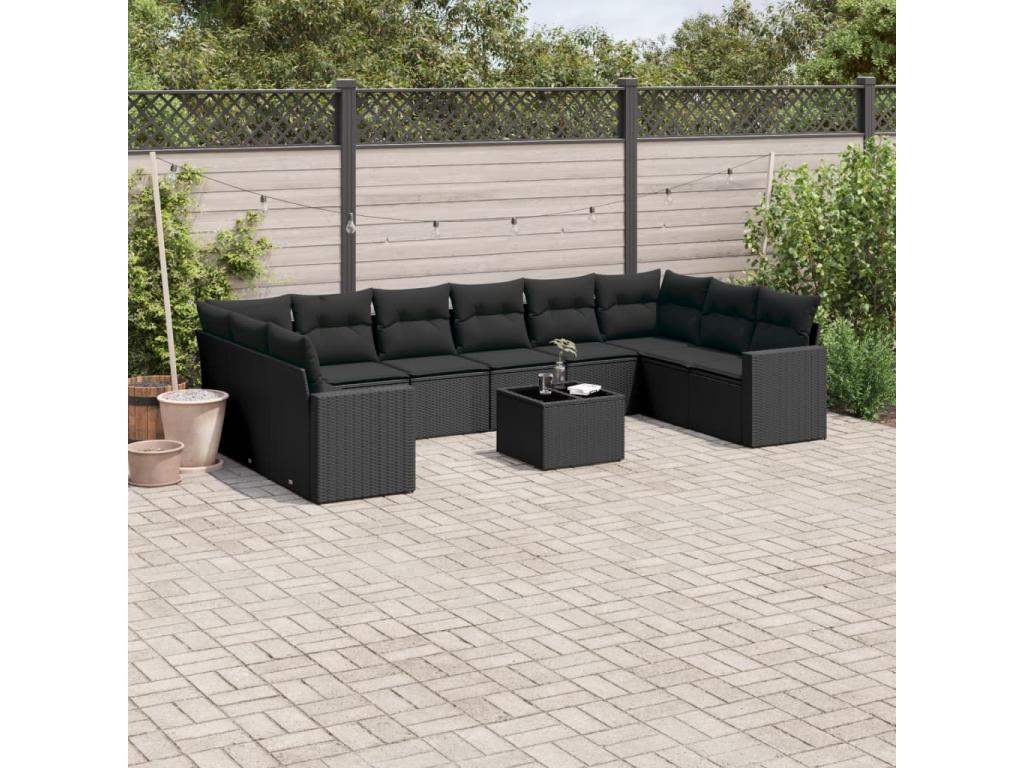 Black Woven Resin Wicker Outdoor Furniture Set - dlz1766571968499