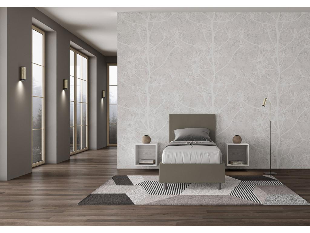 Brown Leather Bed, 80 x 210 cm