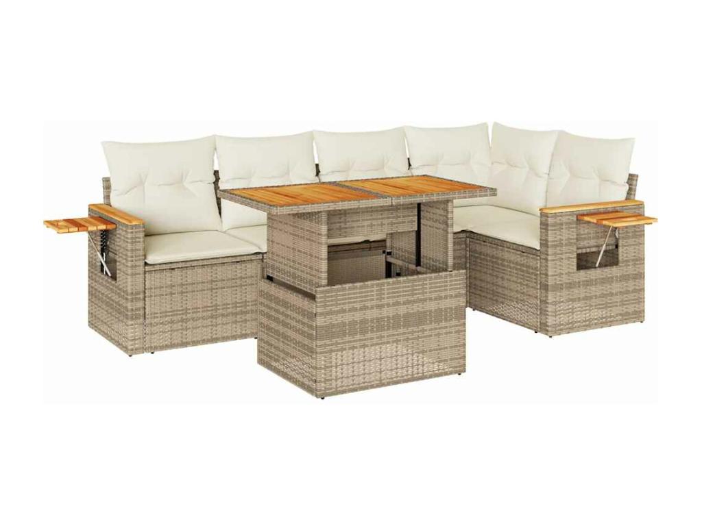 Beige Woven Resin Wicker Outdoor Furniture Set - dlz1766571798106