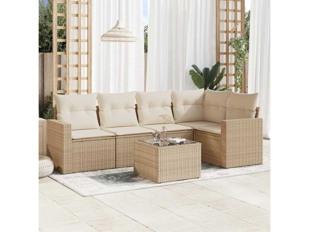 Beige Woven Resin Wicker Outdoor Furniture Set - dlz1766571705470