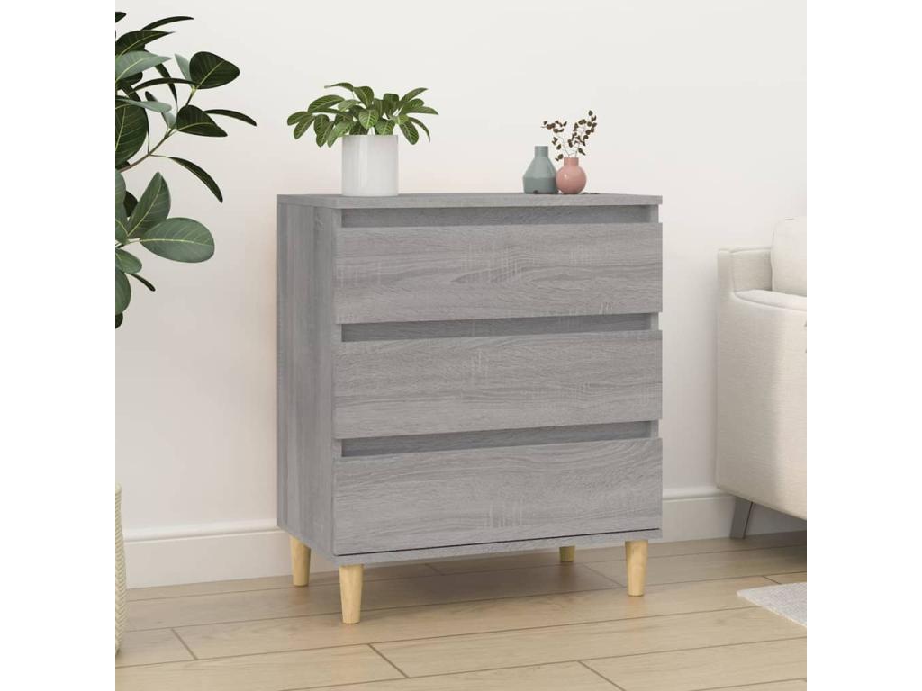 Gray Engineered Wood Sideboard, 60 x 35 x 70 cm
